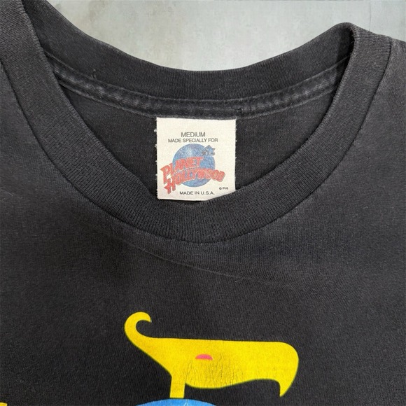 Vintage 90's Planet Hollywood Phoenix T-shirt Medium Black Made In USA Single S - Picture 2 of 8